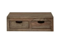 Mensola In Legno Di Sheesham / Palissandro 66x25x20 Grigio Scuro Oliato NATURE GREY #063 -Massivmoebel24 09 350 550 0163 2