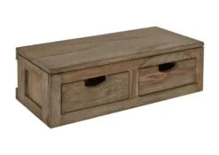 Mensola In Legno Di Sheesham / Palissandro 66x25x20 Grigio Scuro Oliato NATURE GREY #063 -Massivmoebel24 09 350 550 0163 9