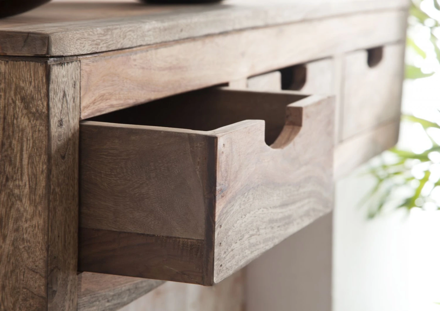 Mensola In Legno Di Sheesham / Palissandro 98x25x20 Grigio Scuro Oliato NATURE GREY #067 6 Mensola In Legno Di Sheesham / Palissandro 98x25x20 Grigio Scuro Oliato NATURE GREY #067 - immagine 4