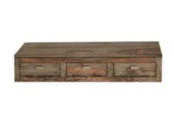 Mensola In Legno Di Sheesham / Palissandro 98x25x20 Grigio Scuro Oliato NATURE GREY #068 -Massivmoebel24 09 350 550 0168 9