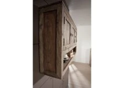 NATURE GREY #0101 Mensola In Legno Di Sheesham - Oliato / Grigio 115x25x70 -Massivmoebel24 09 350 550 3001 3