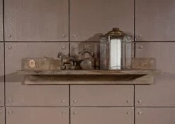 Mensola In Legno Di Sheesham / Palissandro 132x25x20 Grigio Scuro Oliato NATURE GREY #0111 -Massivmoebel24 09 350 550 3008 3 1