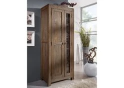 Scaffale In Legno Di Sheesham / Palissandro 70x45x180 Grigio Scuro Oliato NATURE GREY #0125