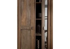 Scaffale In Legno Di Sheesham / Palissandro 70x45x180 Grigio Scuro Oliato NATURE GREY #0125 -Massivmoebel24 09 350 550 3025 4