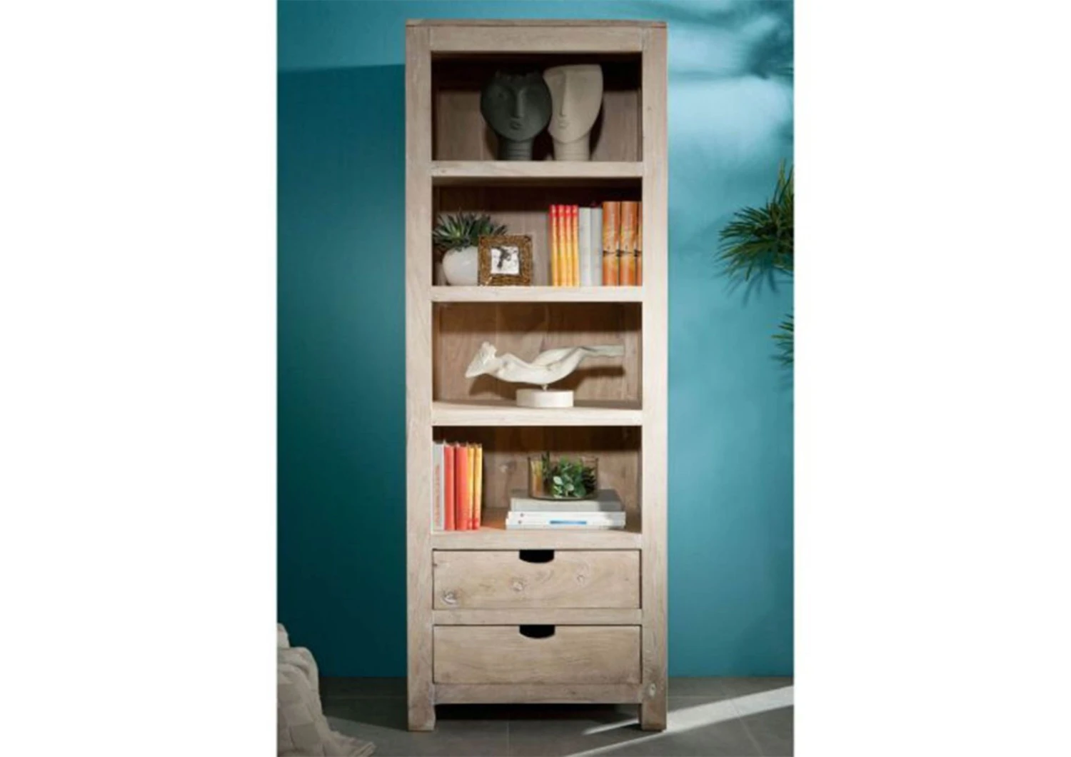 Scaffale In Legno Di Acacia 65x42x180 Pietra Bianca Sbiancato NATURE WHITE #50 4 Scaffale In Legno Di Acacia 65x42x180 Pietra Bianca Sbiancato NATURE WHITE #50 - immagine 2