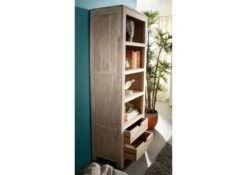 Scaffale In Legno Di Acacia 65x42x180 Pietra Bianca Sbiancato NATURE WHITE #50 11 Scaffale In Legno Di Acacia 65x42x180 Pietra Bianca Sbiancato NATURE WHITE #50 -Massivmoebel24 09 350 552 0050 04