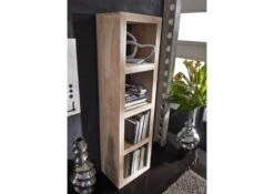 Scaffale In Legno Di Acacia 48x35x174 Pietra Bianca Sbiancato NATURE WHITE #52 -Massivmoebel24 09 350 552 0052 04