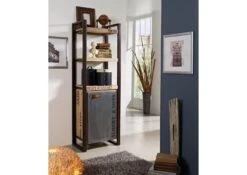 Scaffale In Legno Di Mango 60x40x180 Mango Naturale Stampato FACTORY #104