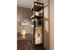 Scaffale In Legno Di Mango 60x40x180 Mango Naturale Stampato FACTORY #104 -Massivmoebel24 09 350 559 0104 3