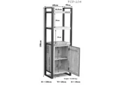 Scaffale In Legno Di Mango 60x40x180 Mango Naturale Stampato FACTORY #104 -Massivmoebel24 09 350 559 0104 8