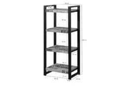 Scaffale In Legno Di Mango 60x40x140 Mango Naturale Stampato FACTORY #107 -Massivmoebel24 09 350 559 0107 8