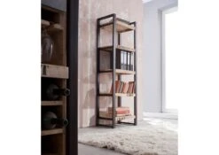 Scaffale In Legno Di Mango 60x40x180 Mango Naturale Stampato FACTORY #108 14 Scaffale In Legno Di Mango 60x40x180 Mango Naturale Stampato FACTORY #108 -Massivmoebel24 09 350 559 0108 04