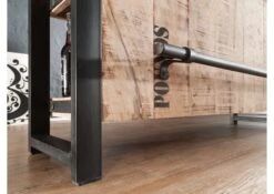 FACTORY #140 Mobile Cantinetta In Legno Di Mango E Ferro - Stampato 120x45x100 -Massivmoebel24 09 350 559 1030 4