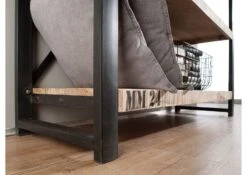 Scaffale In Legno Di Mango 120x40x180 Mango Naturale Stampato FACTORY #132 -Massivmoebel24 09 350 559 1032 4