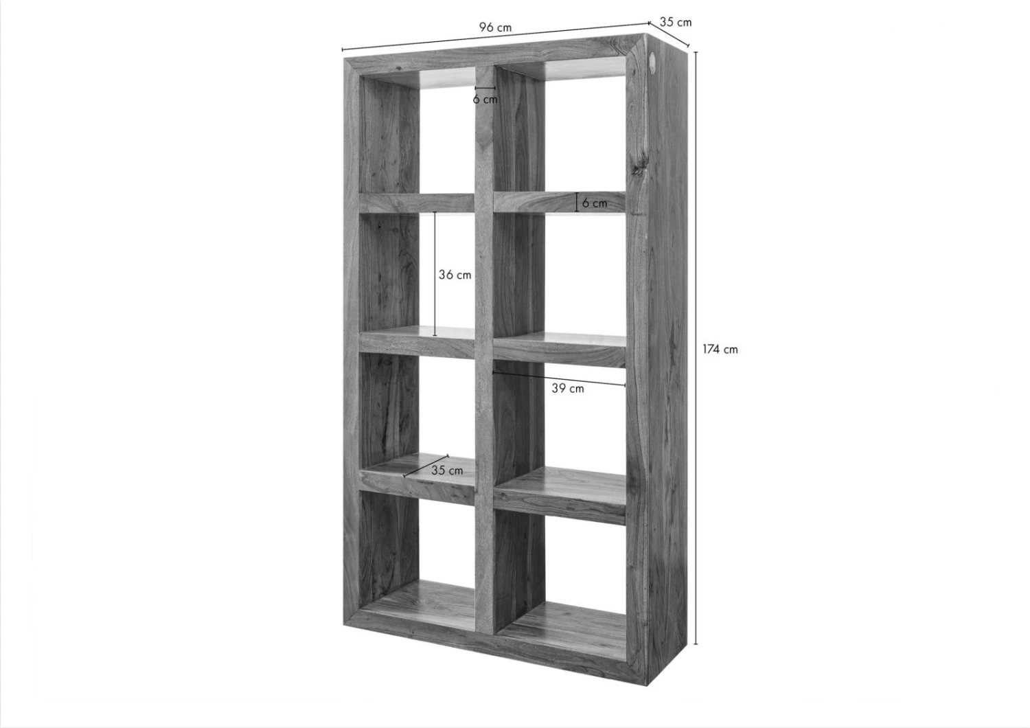 Scaffale In Legno Di Acacia 96x35x174 Miele Dorato Laccato OXFORD #0336 10 Scaffale In Legno Di Acacia 96x35x174 Miele Dorato Laccato OXFORD #0336 - immagine 8