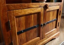 Scaffale In Legno Di Acacia 98x40x148 Miele Dorato Laccato OXFORD #01006 -Massivmoebel24 09 350 610 9006 03