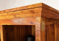 Scaffale In Legno Di Acacia 90x43x195 Miele Dorato Laccato OXFORD #0435 -Massivmoebel24 09 350 611 7004 6