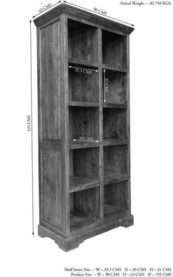 Scaffale In Legno Di Acacia 90x43x195 Miele Dorato Laccato OXFORD #0435 -Massivmoebel24 09 350 611 7004 8