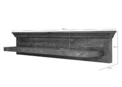 Mensola In Legno Di Acacia 124x22x24 Nougat Laccato OXFORD #334 -Massivmoebel24 09 350 620 0134 08