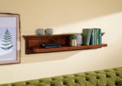 Mensola In Legno Di Acacia 124x22x24 Nougat Laccato OXFORD #334