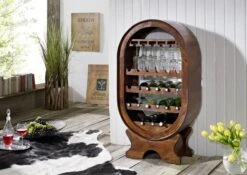 OXFORD #533 Portabottiglie In Legno Di Acacia - Laccato / Nougat 67x35x120