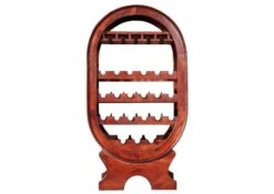 OXFORD #533 Portabottiglie In Legno Di Acacia - Laccato / Nougat 67x35x120 -Massivmoebel24 09 350 620 0P45 9