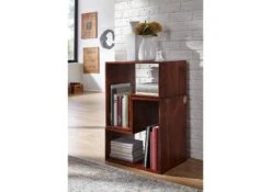 Scaffale In Legno Di Acacia 50x35x50 Nougat Laccato OXFORD #22