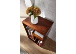 Scaffale In Legno Di Acacia 50x35x50 Nougat Laccato OXFORD #22 -Massivmoebel24 09 350 620 2101 3