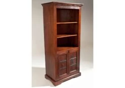 Scaffale In Legno Di Acacia 84x50x183 Nougat Laccato OXFORD #406 -Massivmoebel24 09 350 620 4504 02