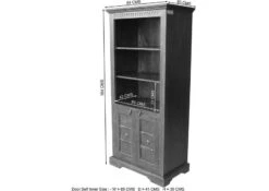 Scaffale In Legno Di Acacia 84x50x183 Nougat Laccato OXFORD #406 -Massivmoebel24 09 350 620 4504 08