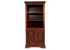 Scaffale In Legno Di Acacia 84x50x183 Nougat Laccato OXFORD #406 -Massivmoebel24 09 350 620 4504 09