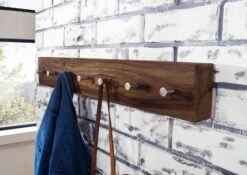 TORONTO #140 Appendiabiti In Legno Di Sheesham - Decapato / Smoked Cherry 70x5x10 -Massivmoebel24 09 350 665 0041 3