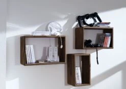 Mensola In Legno Di Shesham / Acacia 45x20x30 Smoked Cherry Tinto TORONTO #142