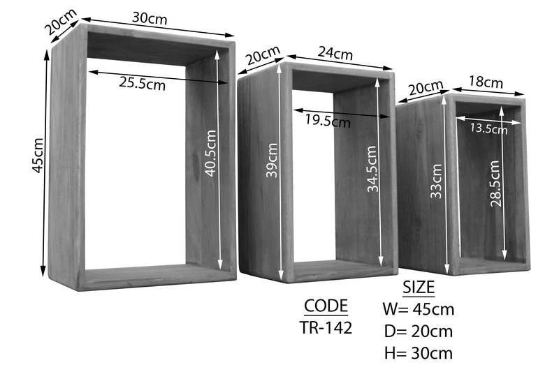 Mensola In Legno Di Shesham / Acacia 45x20x30 Smoked Cherry Tinto TORONTO #142 6 Mensola In Legno Di Shesham / Acacia 45x20x30 Smoked Cherry Tinto TORONTO #142 - immagine 4
