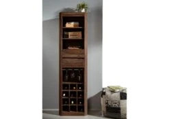 Scaffale In Legno Di Shesham / Acacia 50x36x180 Smoked Cherry Tinto TORONTO #149 -Massivmoebel24 09 350 665 0050 3