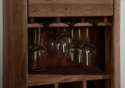 Scaffale In Legno Di Shesham / Acacia 50x36x180 Smoked Cherry Tinto TORONTO #149 -Massivmoebel24 09 350 665 0050 6