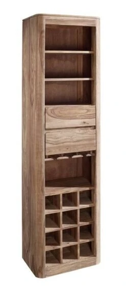 Scaffale In Legno Di Shesham / Acacia 50x36x180 Smoked Cherry Tinto TORONTO #149 -Massivmoebel24 09 350 665 0050 8