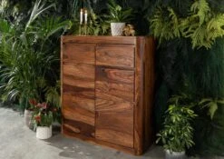 TORONTO #238 Comò In Legno Di Sheesham - Cerato / Noce 100x37x111