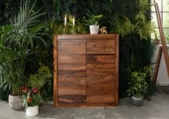 TORONTO #238 Comò In Legno Di Sheesham - Cerato / Noce 100x37x111 -Massivmoebel24 09 350 665 1038 3