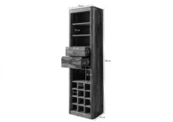 Porta Bottiglie In Legno Di Shesham / Acacia 50x36x180 Noce Cerato TORONTO #249 -Massivmoebel24 09 350 665 1049 08