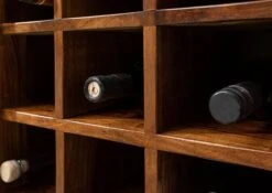 Porta Bottiglie In Legno Di Shesham / Acacia 50x36x180 Noce Cerato TORONTO #249 -Massivmoebel24 09 350 665 1049 6