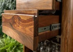 Porta Bottiglie In Legno Di Shesham / Acacia 50x36x180 Noce Cerato TORONTO #249 -Massivmoebel24 09 350 665 1049 7