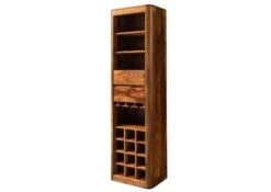 Porta Bottiglie In Legno Di Shesham / Acacia 50x36x180 Noce Cerato TORONTO #249 -Massivmoebel24 09 350 665 1049 9