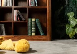 Scaffale In Legno Di Shesham / Acacia 65x18x110 Noce Cerato TORONTO #250 -Massivmoebel24 09 350 665 1050 7