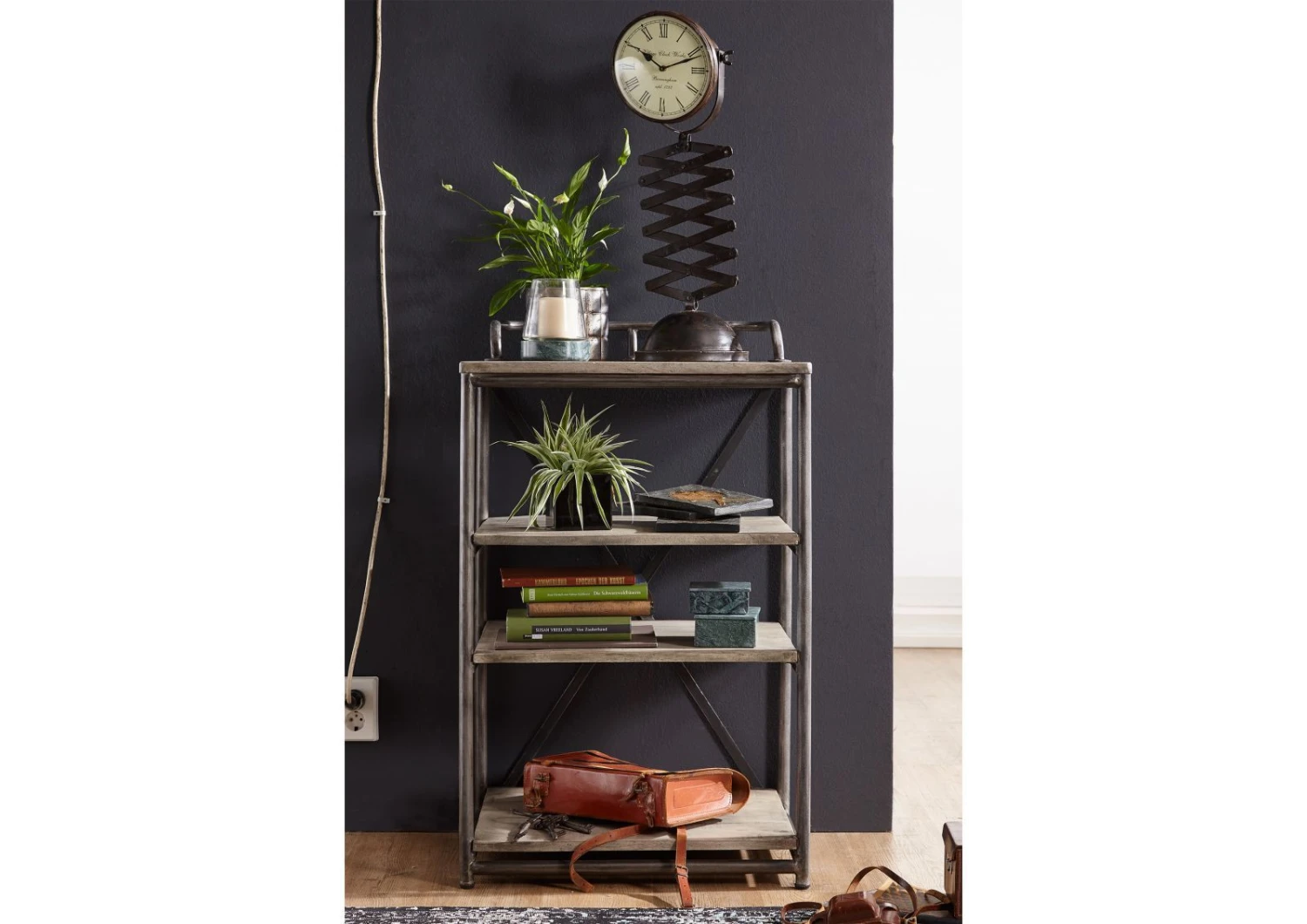 Scaffale In Legno Di Mango 61x46x100 Grigio Scuro Laccato HEAVY INDUSTRY #111 5 Scaffale In Legno Di Mango 61x46x100 Grigio Scuro Laccato HEAVY INDUSTRY #111 - immagine 3