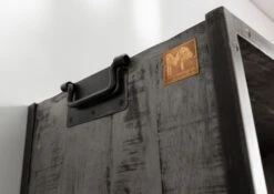 Scaffale In Legno Di Mango 100x45x180 Grigio Scuro Laccato HEAVY INDUSTRY #113 -Massivmoebel24 09 350 677 0020 4