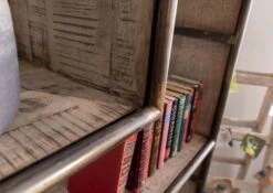 Scaffale In Legno Di Mango 90x40x180 Marrone Laccato HEAVY INDUSTRY #207 13 Scaffale In Legno Di Mango 90x40x180 Marrone Laccato HEAVY INDUSTRY #207 -Massivmoebel24 09 350 677 0205 4