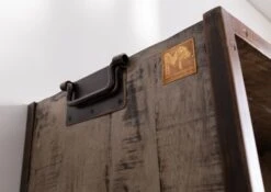 Scaffale In Legno Di Mango 100x45x180 Marrone Laccato HEAVY INDUSTRY #213 -Massivmoebel24 09 350 677 0220 4