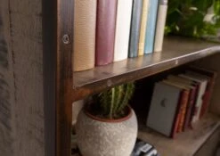 Scaffale In Legno Di Mango 100x45x180 Marrone Laccato HEAVY INDUSTRY #213 -Massivmoebel24 09 350 677 0220 5