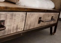 Scaffale In Legno Di Mango 100x45x180 Marrone Laccato HEAVY INDUSTRY #213 -Massivmoebel24 09 350 677 0220 6